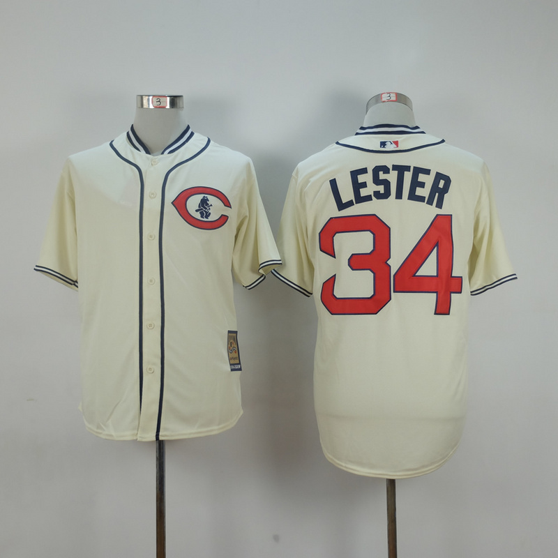 Men Chicago Cubs #34 Lester Cream Throwback 1929 MLB Jerseys->chicago cubs->MLB Jersey